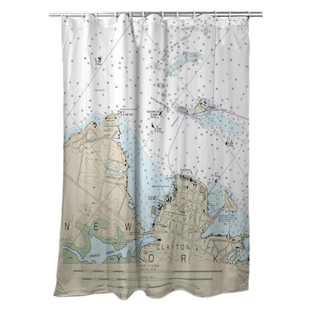 Betsy Drake Betsy Drake SH14774CL 70 x 72 in. Clayton; NY Nautical Map Shower Curtain SH14774CL